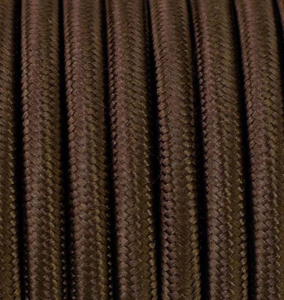Textilkabel Braun [3x1,5] 6 Meter 3 - adrig Stoffkabel Pendelleitung Lampenkabel Textile Cable 3G1,5