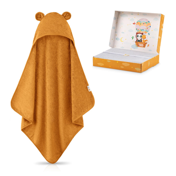 Fuchs&Panda Kapuzenhandtuch Baby EXTRA dick, warm & weich | 75x75cm Babyhandtuch mit Kapuze (100% Ba