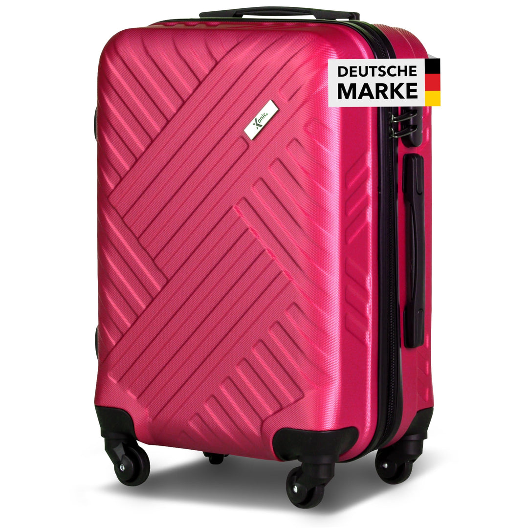 Xonic Design Reisekoffer - ABS Hartschalen Koffer mit 360° Leichtlauf-Rollen - hochwertiger Trolley