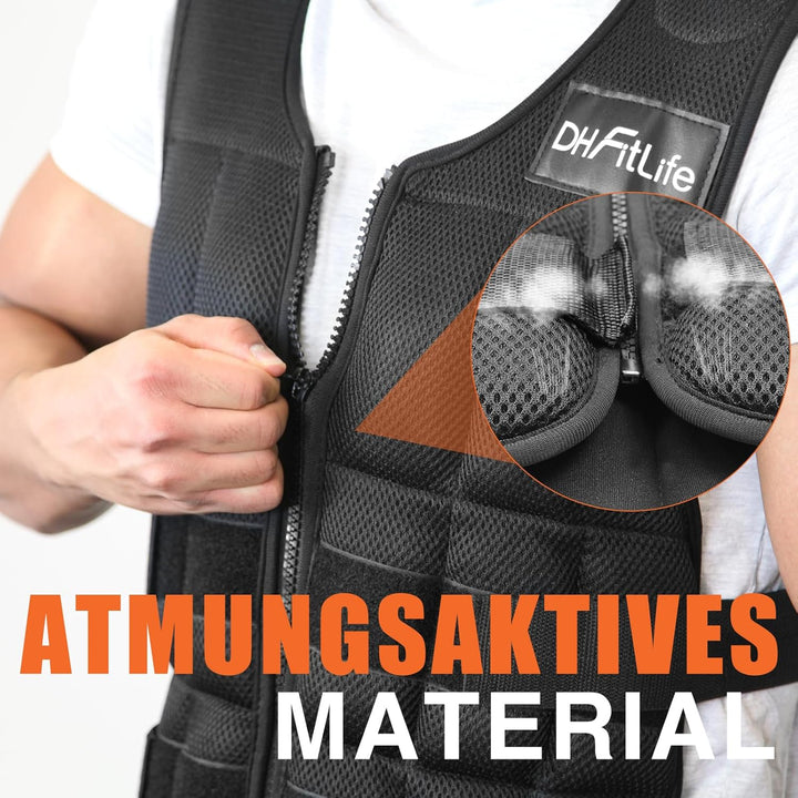 DH FitLife Gewichtsweste 10KG 20KG zum Muskelaufbau u. Krafttraining | Weighted Vest | Laufweste Dam