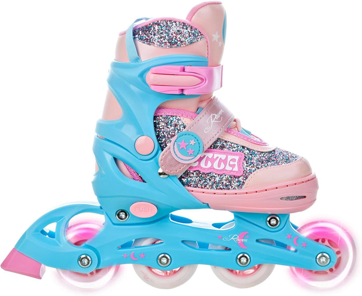 RAVEN Inline Skates Inliner für Kinder Mädchen verstellbar mit LED Leuchtrad
