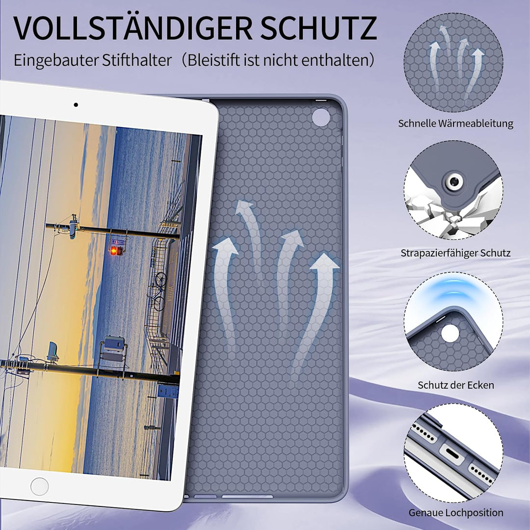 Hülle mit Tastatur für iPad 9. / 8. / 7. Generation 10,2 Zoll 2021/2020/2019, Bluetooth Magnetisch Q