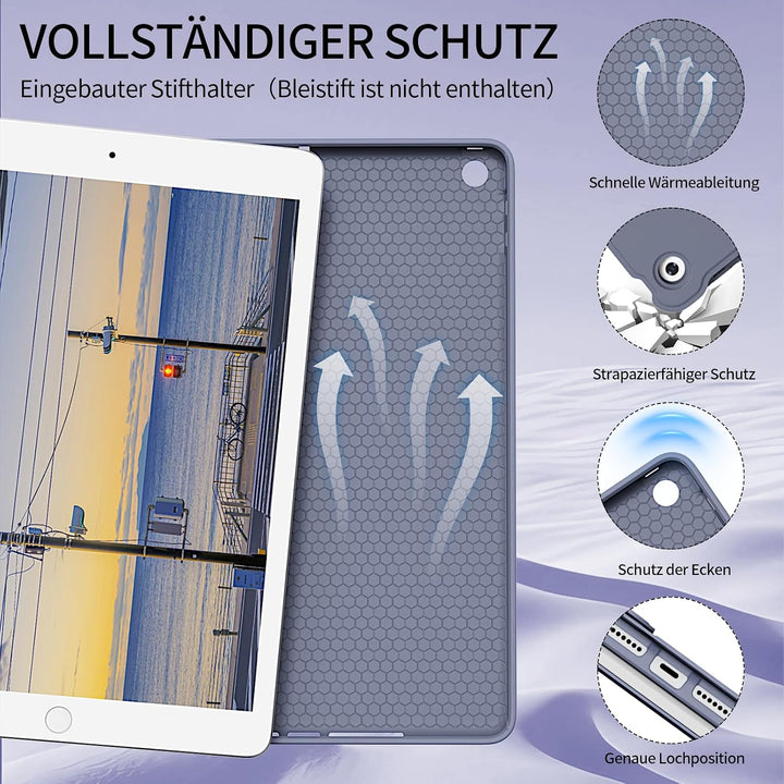 Hülle mit Tastatur für iPad 9. / 8. / 7. Generation 10,2 Zoll 2021/2020/2019, Bluetooth Magnetisch Q