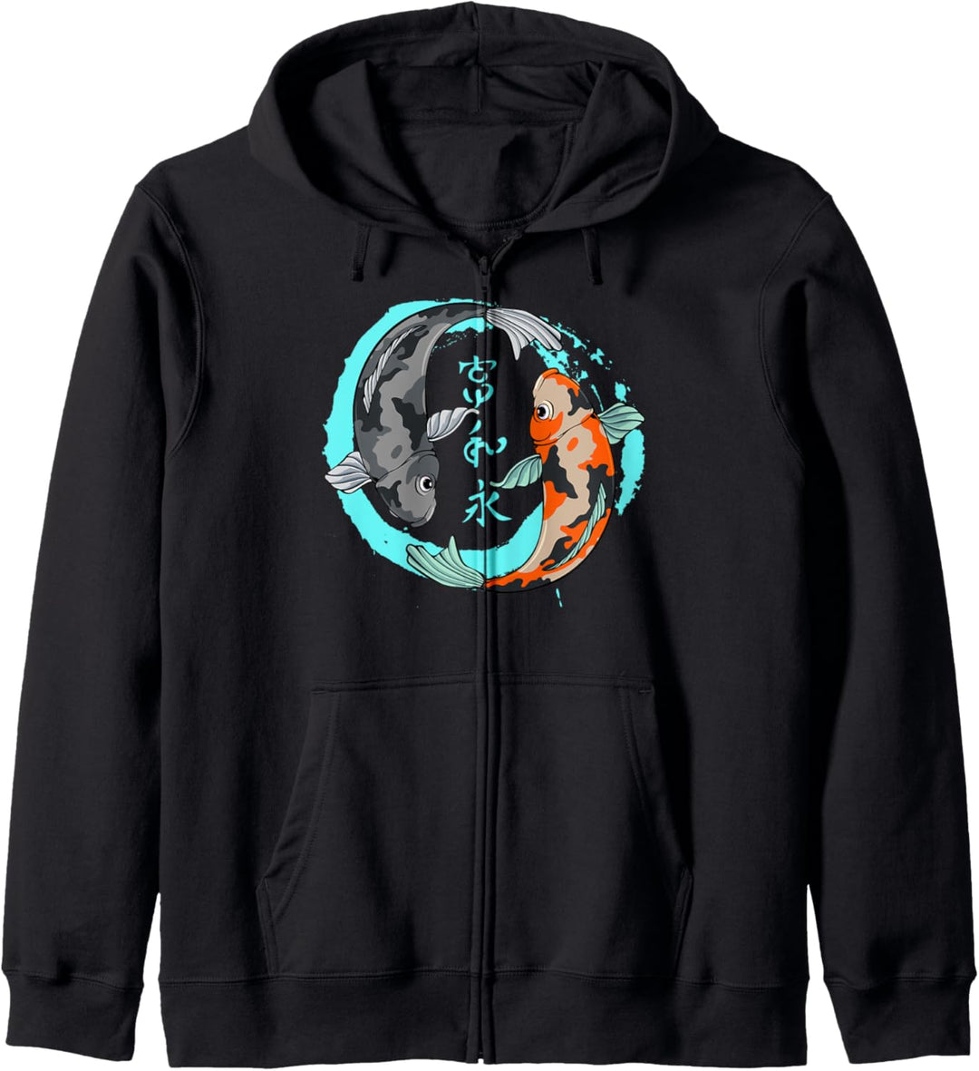 Koi Karpfen Zen Meister Kanji Enso Kreis Kunst Japan Kultur Kapuzenjacke