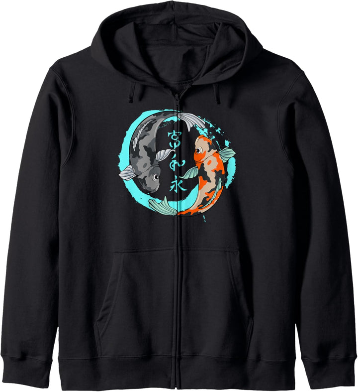 Koi Karpfen Zen Meister Kanji Enso Kreis Kunst Japan Kultur Kapuzenjacke
