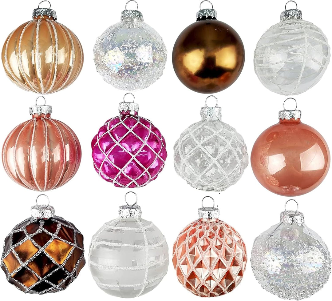 12er Set Luxus Weihnachtskugeln Echtglas Glaskugeln Weihnachten weihnachtsdeko Christbaumkugeln Set