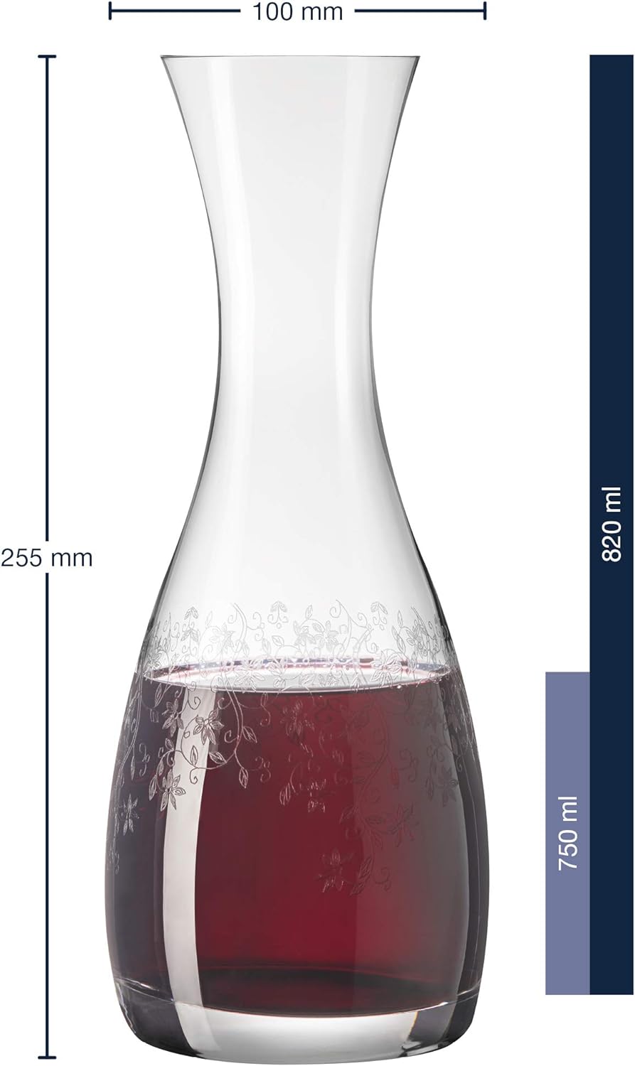 Leonardo 061596 Chateau Karaffe, 0,82 l, Höhe 25,5 cm, spülmaschinenfest, Teqton-Kristallglas