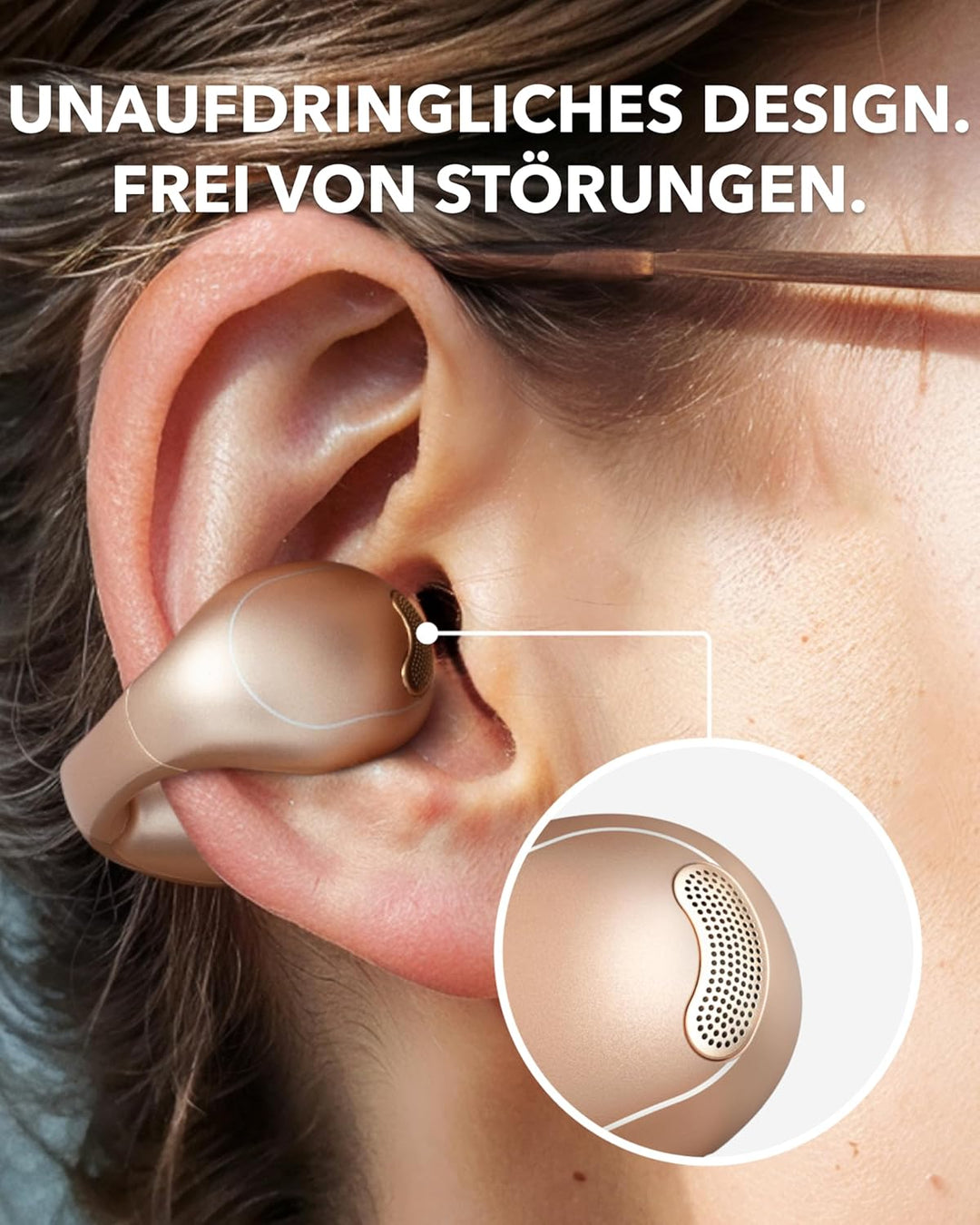 soundcore C40i von Anker, Open-Ear Earbuds, Clip-On Kopfhörer, flexibles Gelenk-Design, Tastensteuer