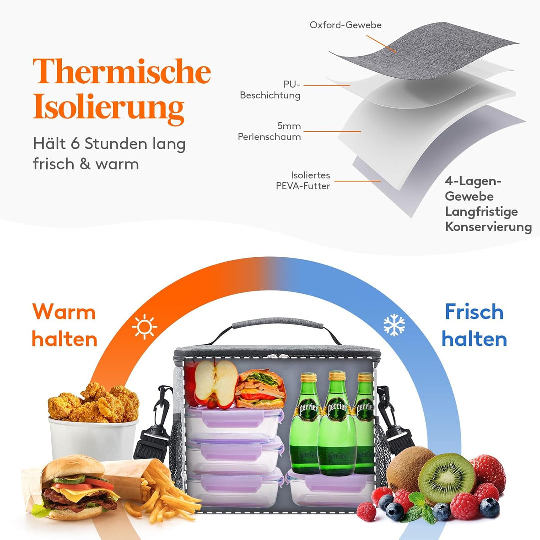 Lifewit Isolierte Kühltasche, Wiederverwendbare Lunchtasche, Tragbare Kühlbox, weiche Tragetasche, a