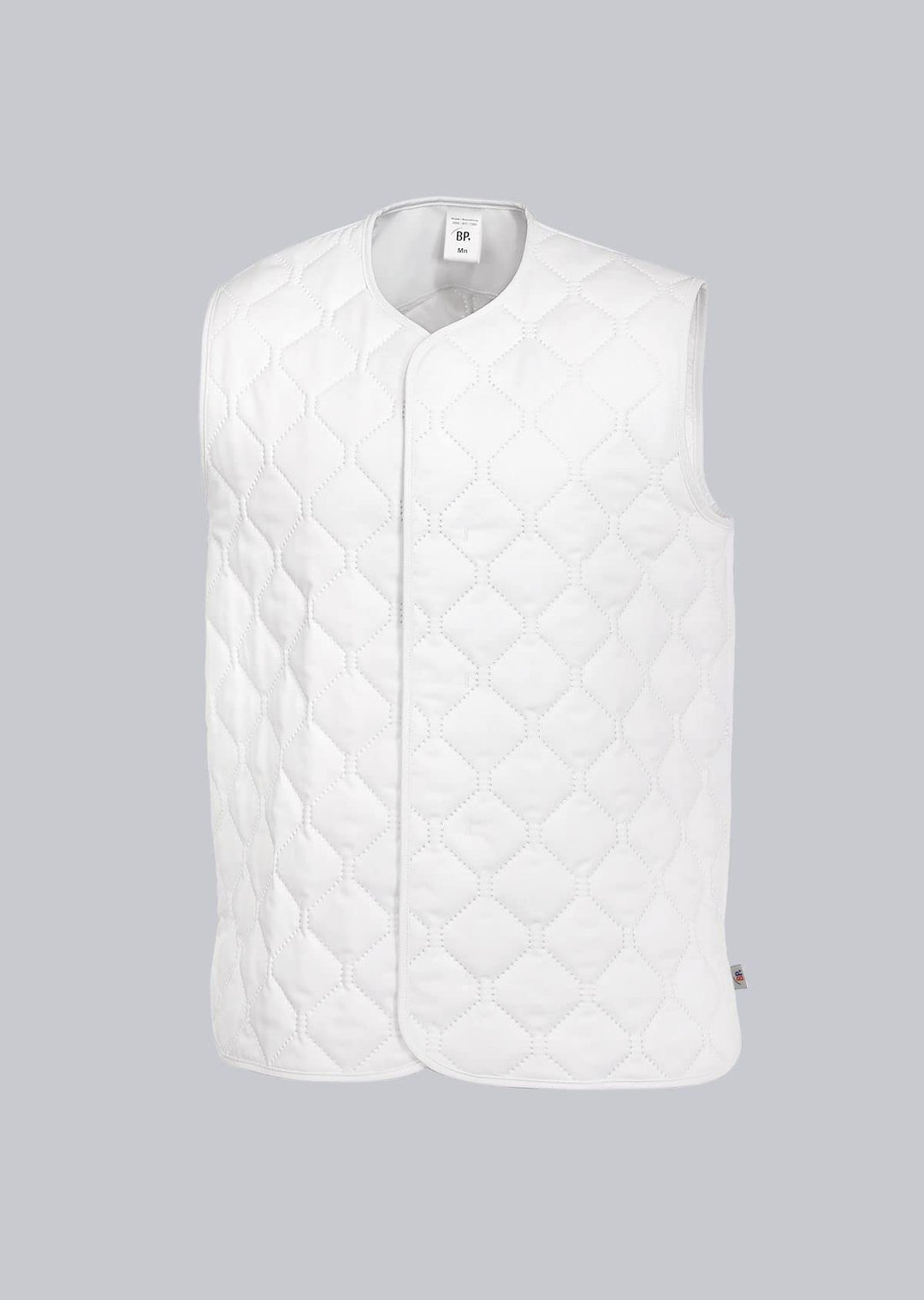 BP 1683-665-21-Ln Unisex-Steppweste, Ärmellos, V-Ausschnitt, 500,00 g/m² Stoffmischung, weiss, Ln, L