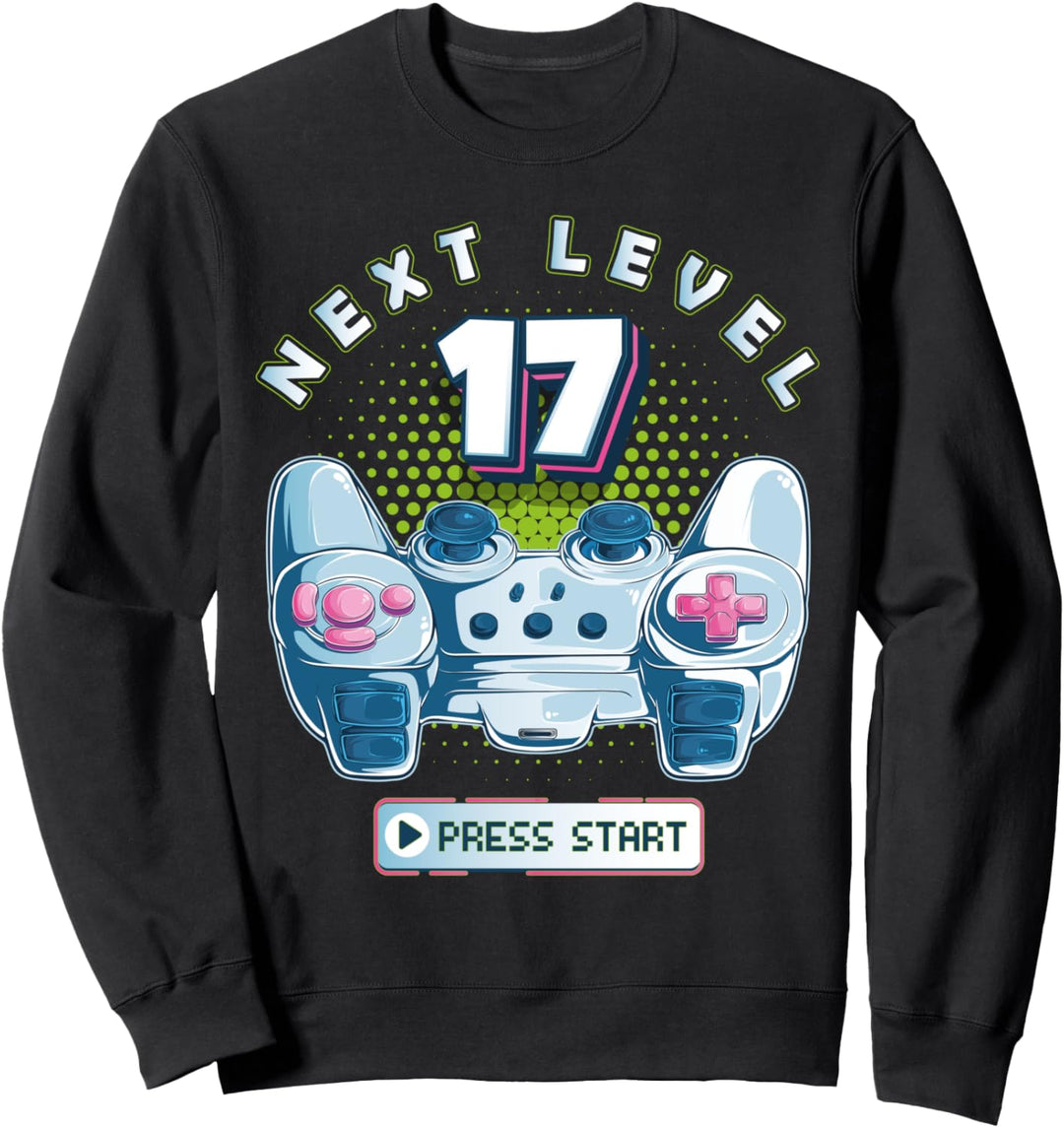 17 Jährige Geburtstag Gamer Kinder Jungen & Mädchen 17 Jahre Sweatshirt