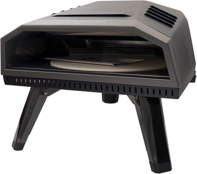 SANTOS Pizzaofen O-120 - inkl innovativem Pizza-Drehteller & U-Brenner - Pizzastein Ø30,5cm - 360° B