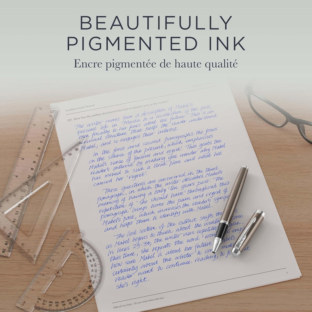 Parker Ersatzminen für Tintenroller | feine Spitze | blaue QUINK Tinte | 12 Stück Blau feine Feder,