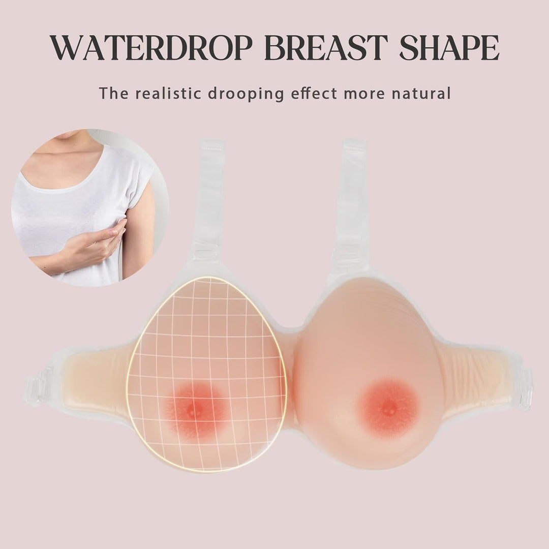 Windsleeping Silikon Brustprothese mit Trägern, Mastektomie-Prothese, Fake Brüste Nackt DD, Nackt DD