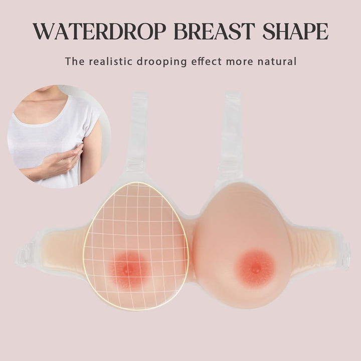 Windsleeping Silikon Brustprothese mit Trägern, Mastektomie-Prothese, Fake Brüste Nackt B, Nackt B