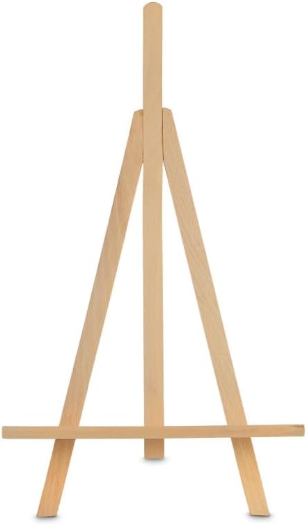 STANDSTAFFELEI Staffelei Dreifuss aus Holz - 45 cm Hoch - Mini Staffelei für Präsentation von Gemäld