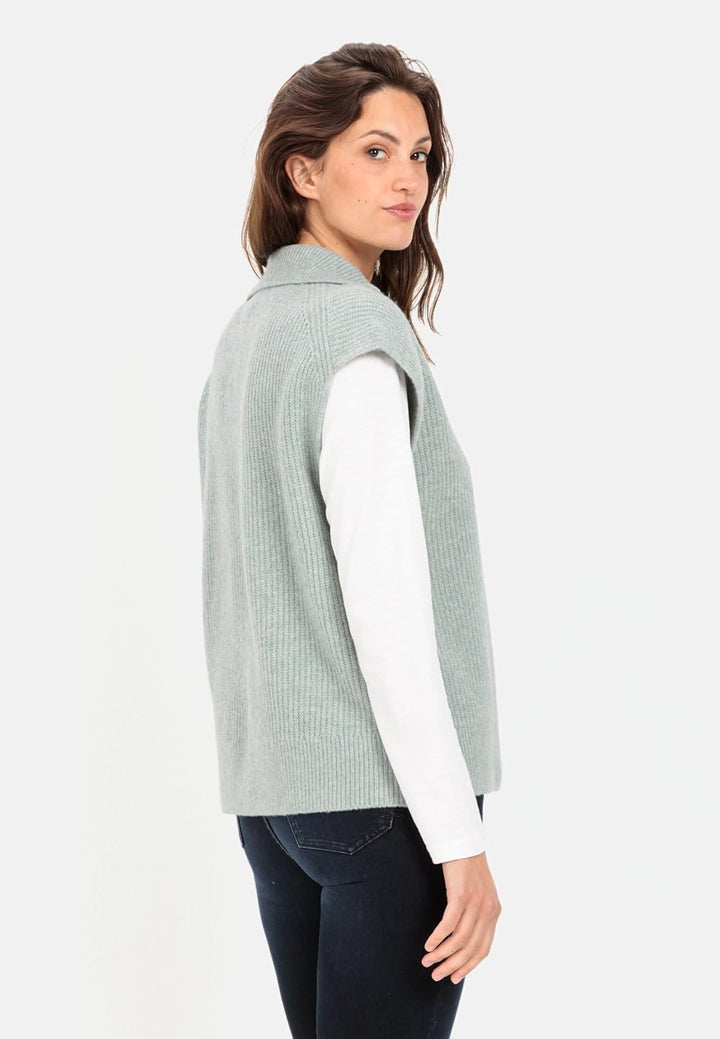 camel active Damen Ärmelloser Troyer aus recyceltem Material M Weiss, M Weiss