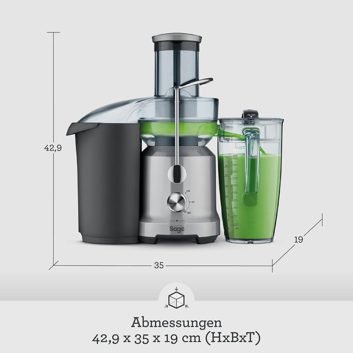 Sage Appliances SJE430 the Nutri Juicer Cold, Entsafter, Gebürstetes Edelstahl Entsafter mit 2 Gesch