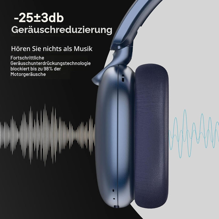 RORSOU C6 Aktive Noise-Cancelling-Kopfhörer, Drahtlose Over-Ear Bluetooth-Kopfhörer, 60 Stunden Spie