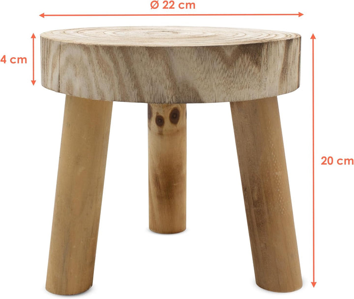 Spetebo Baumscheibe Blumenhocker rund natur Echtholz - 22 x 20 cm - Holz Dekohocker naturbelassen mi
