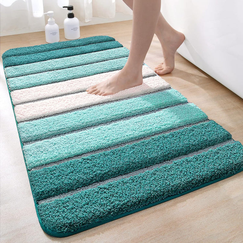 DEXI Badezimmerteppich rutschfest Badematte 60 x 110 cm,Badteppich Saugfähig Weich Maschinenwaschbar