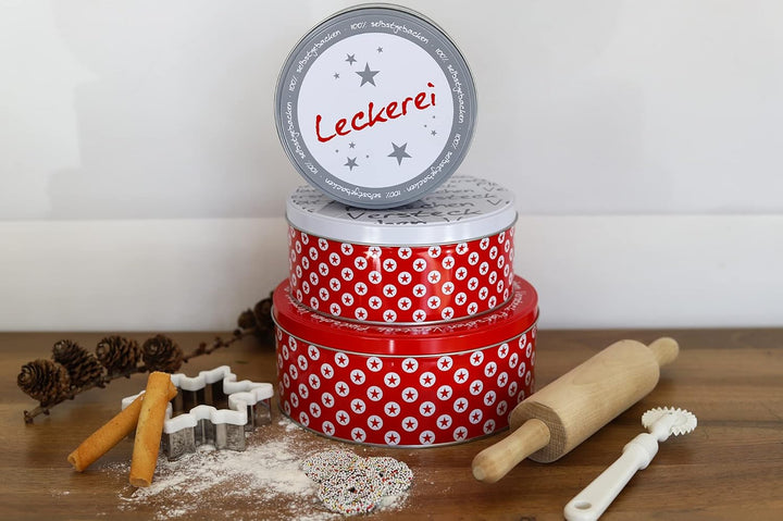 Brandsseller Plätzchendosen 3er Set – Keksdosen &amp; Aufbewahrungsdosen für Gebäck, Kekse &amp; Weihnachtsp