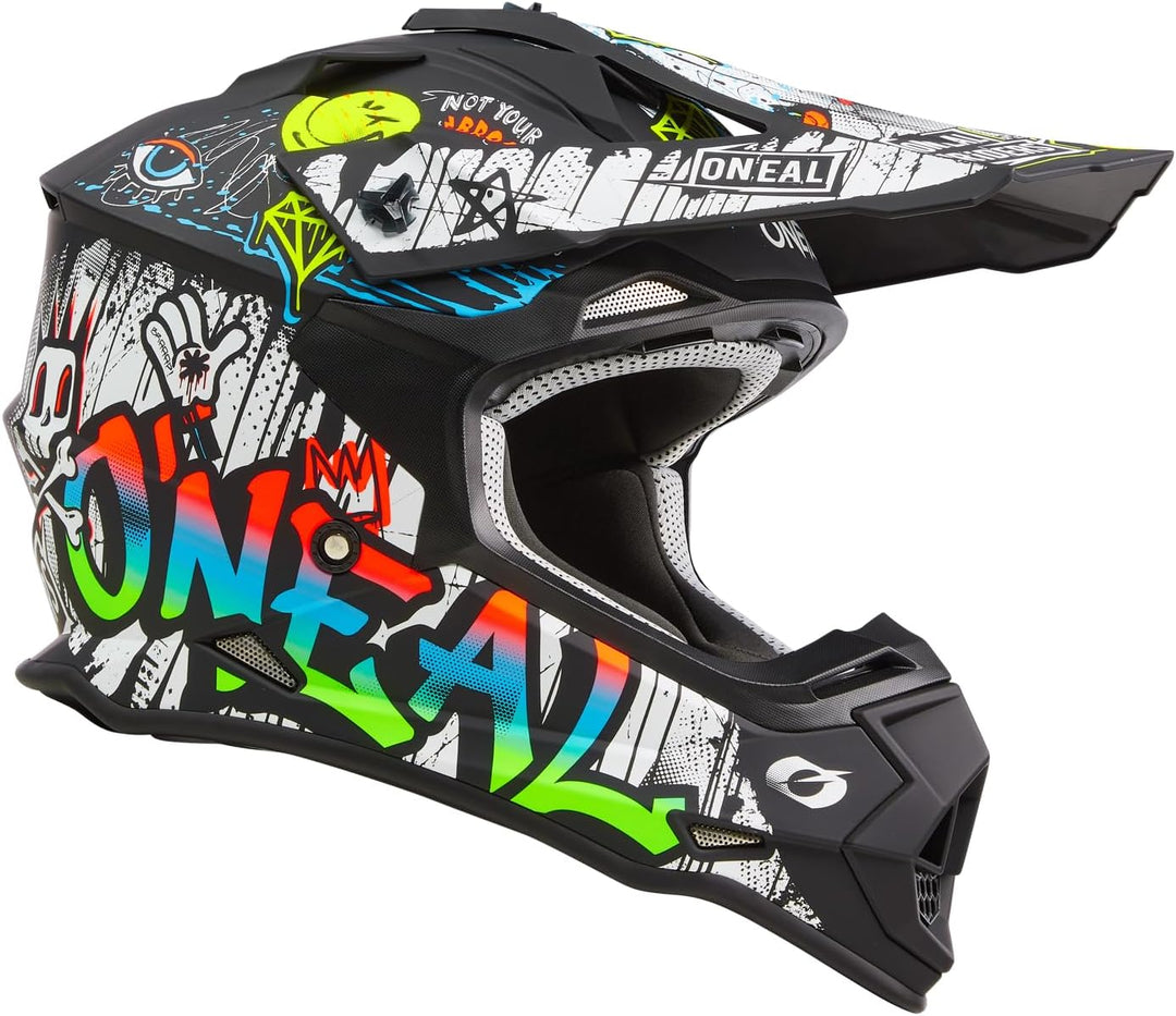 O'NEAL Unisex – Erwachsene 2srs Helmet Glitch V.23 Helm M Schwarz/Weiss, M Schwarz/Weiss