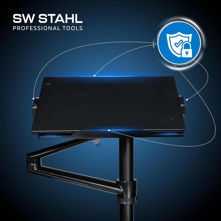 SW-Stahl 07124L Laptop Halter für Werkstattwagen I Tabletständer verstellbar I Laptopständer höhenve