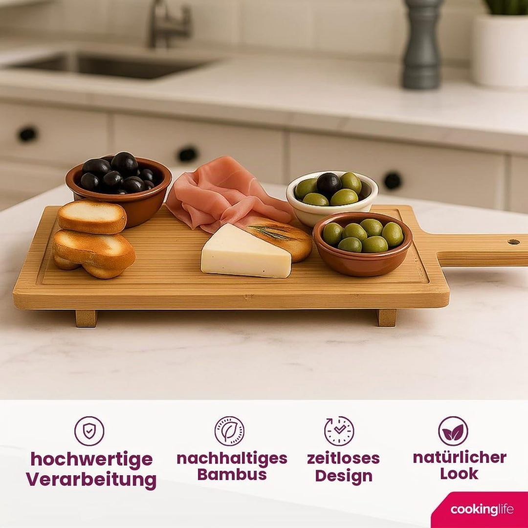 Cookinglife Servierbrett Tapas-Brett - Bambus - 58 x 19 cm, 58 x 19 cm
