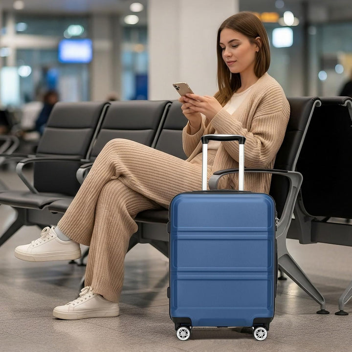KONO Handgepäck Koffer ABS+PC Hartschalenkoffer, Kabinenkoffer 52x38x21 cm für Lufthansa & Eurowings
