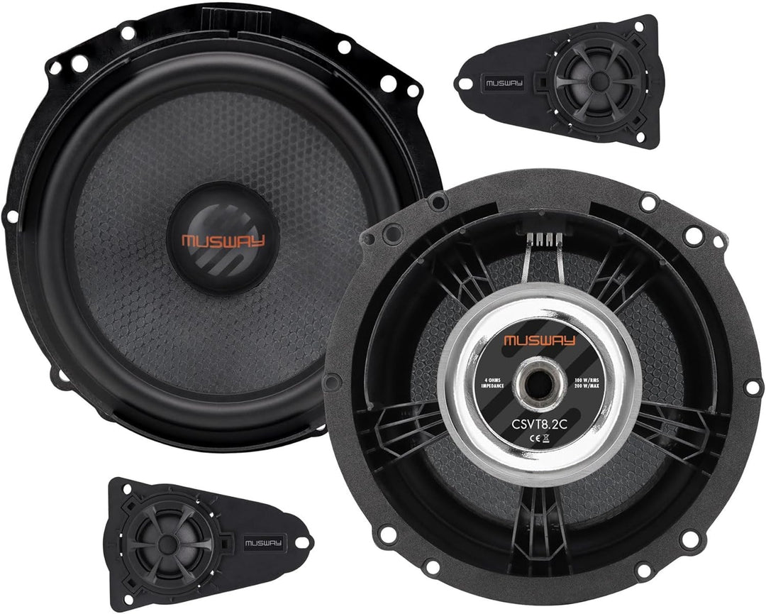 Musway CSVT8.2C | 20 cm (8') Fahrzeugspezifisches Lautsprecher System für Volkswagen T5 / T6 Vans