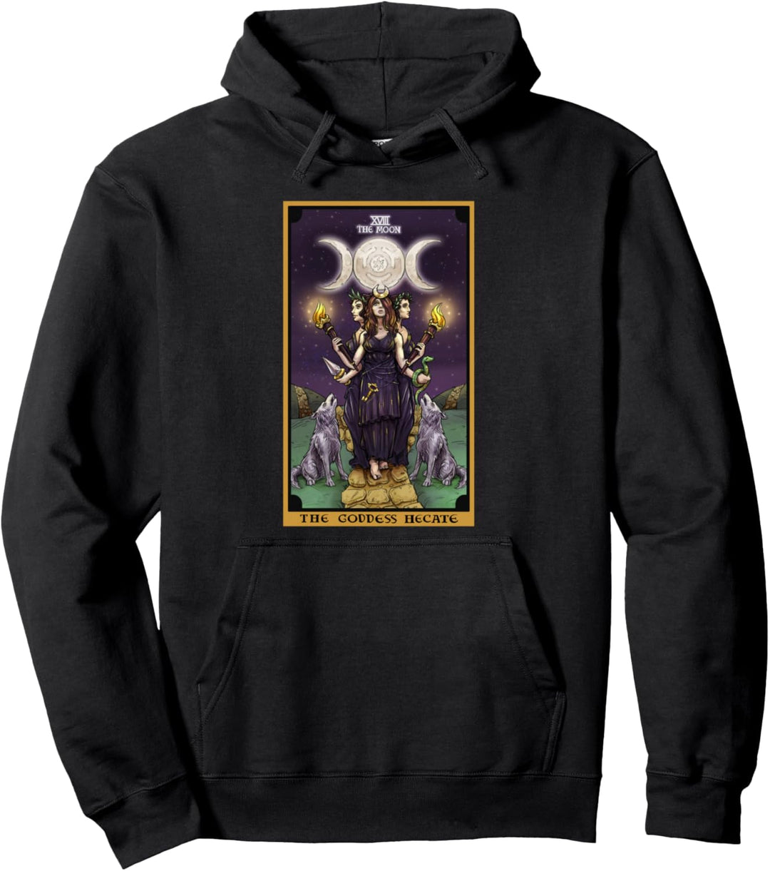 The Goddess Hecate The Moon Tarot-Karte Triple Moon Wheel Pullover Hoodie