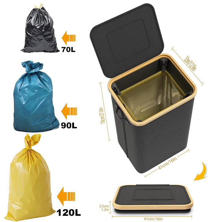 Gelber Sack Ständer Mülleimer mit Deckel Müllsackständer für Gelbe Säcke Müllsackhalter für Küche &amp;