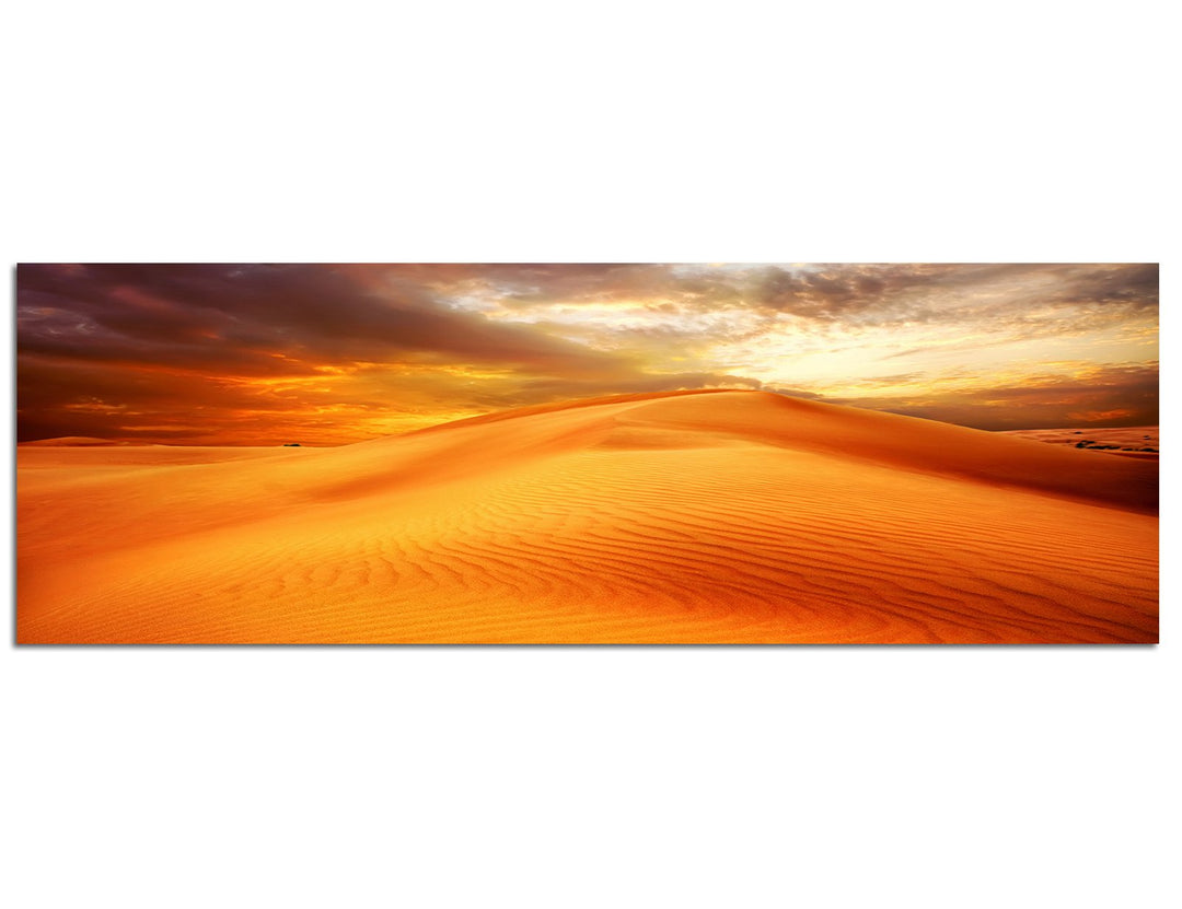 Paul Sinus Art Panoramabild auf Leinwand und Keilrahmen 120x40cm Wüste Sanddüne Hitze Wolkenhimmel