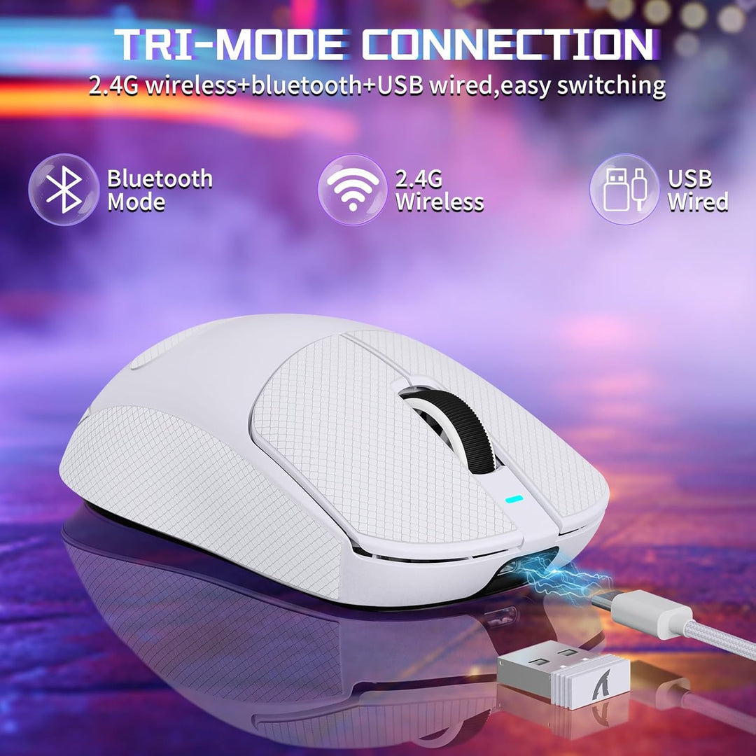 MAMBASNAKE X Attack Shark X8SE 55g ultraleichte kabellose Gaming-Maus mit Band–25000 DPI,PAW3311 Sen