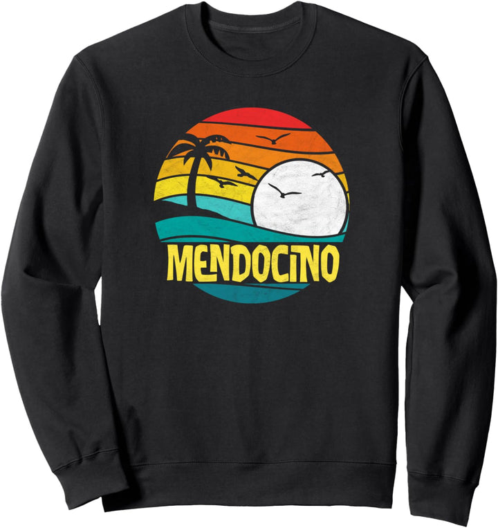 Retro Mendocino Sun & Surf 80s Graphic Sweatshirt