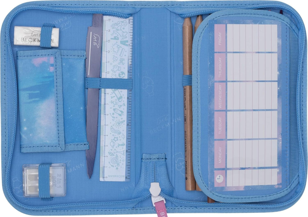 Beckmann, Federmappe Fairytale, mit Inhalt, Mäppchen Federtasche, Grundschule, 1. Klasse, Blue, Fair