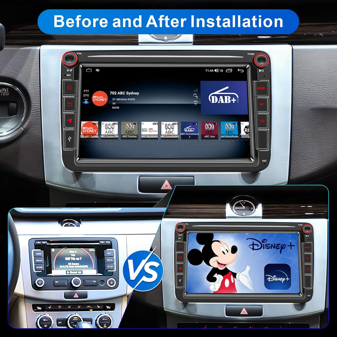Android Autoradio mit Navi Bildschirm für VW Golf 5 6 Seat Passat Sharan Tiguan, Wireless Android Au