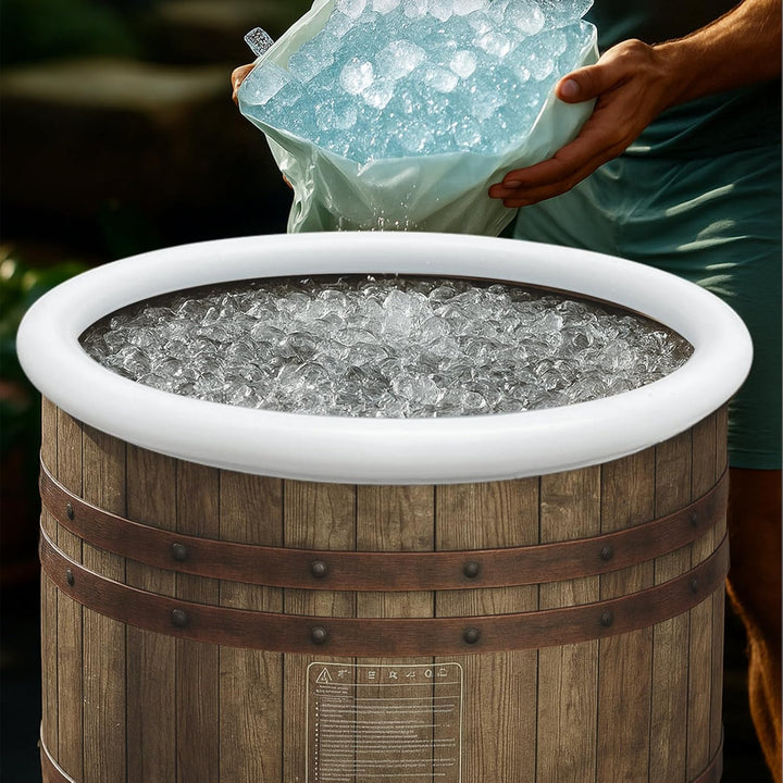B&Y Faltbare Eisbad Badewanne mit Abdeckung 80x75cm Large Aufblasbare Eistonne Badewanne Erwachsene