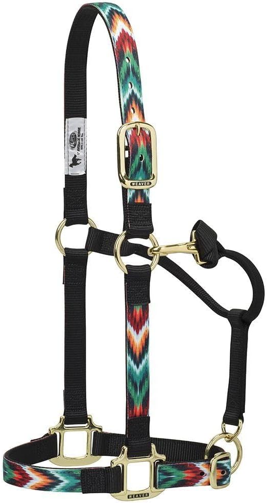 Weaver Leather Verstellbares, gemustertes Nylonhalfter. Large Horse Schwarz/Multi Chevron, Large Hor