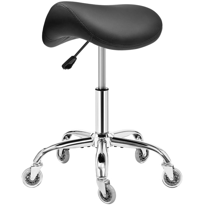 BEWISHOME Sattelhocker Höhenverstellbar, Sattelhocker mit Rollen, 360° Drehhocker Rollhocker, Ergono