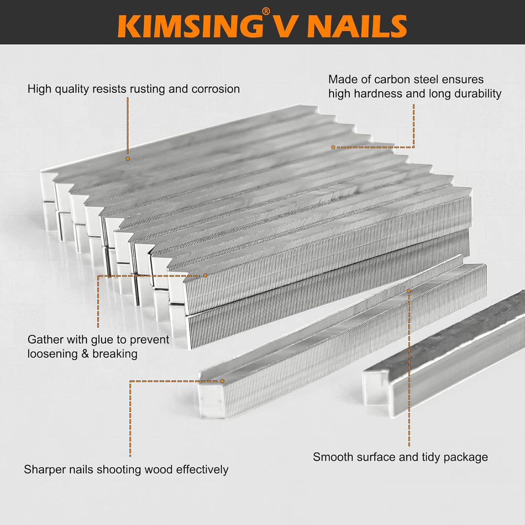 KIMSING 30 Gauge 12mm Länge V-Nägel, 4000 PCS/BOX, Bilderrahmennägel für hartes oder weiches Holz, f