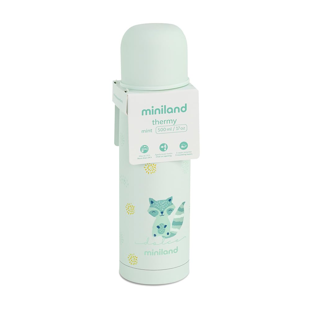 Miniland Thermy Mint 500 ml. Hochwertige Edelstahl-Isolierflasche von hoher Qualität um Flüssigkeite