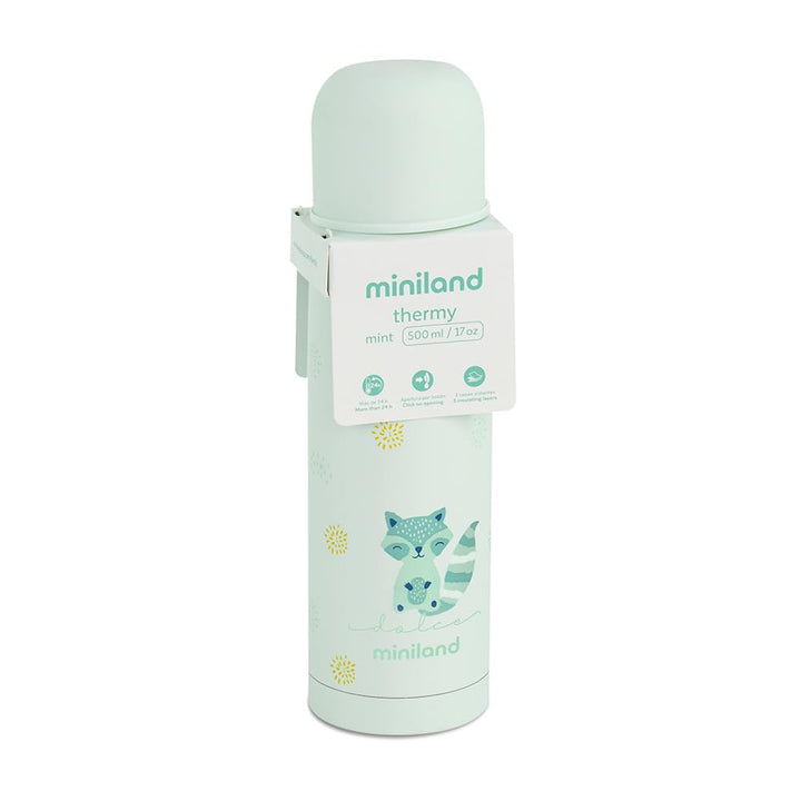 Miniland Thermy Mint 500 ml. Hochwertige Edelstahl-Isolierflasche von hoher Qualität um Flüssigkeite