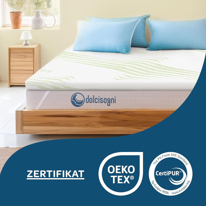 Oeko-TEX® Zertifizierter Matratzen Topper 90x190 mit 100% Memory Foam - Matratzentopper 90x190 cm mi