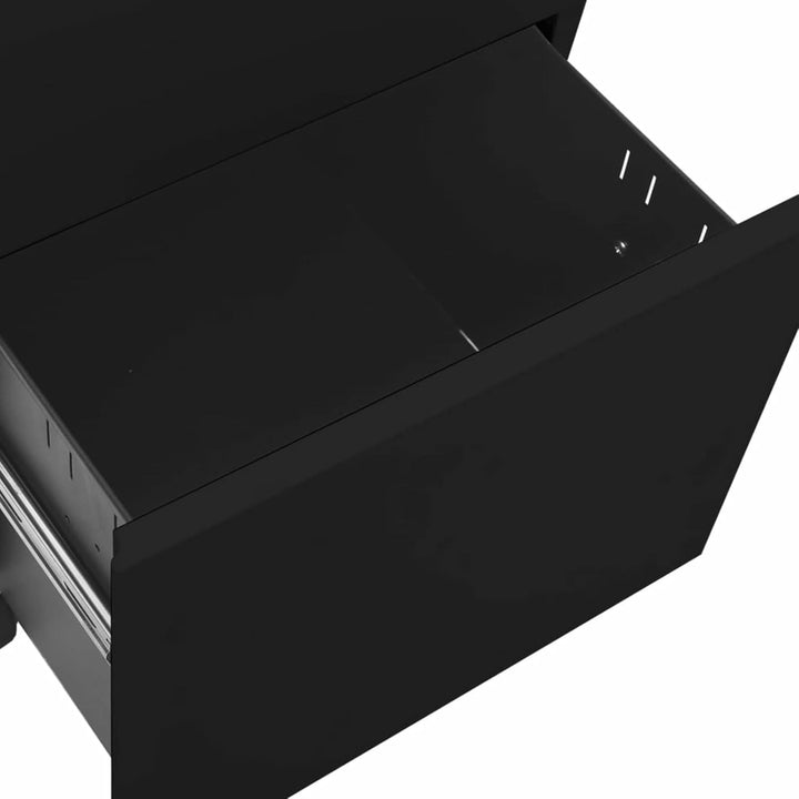 Aktenschrank mit Rollen Büroschrank Rollschrank Rollcontainer Schubladenschrank mit 3 Schubladen Met