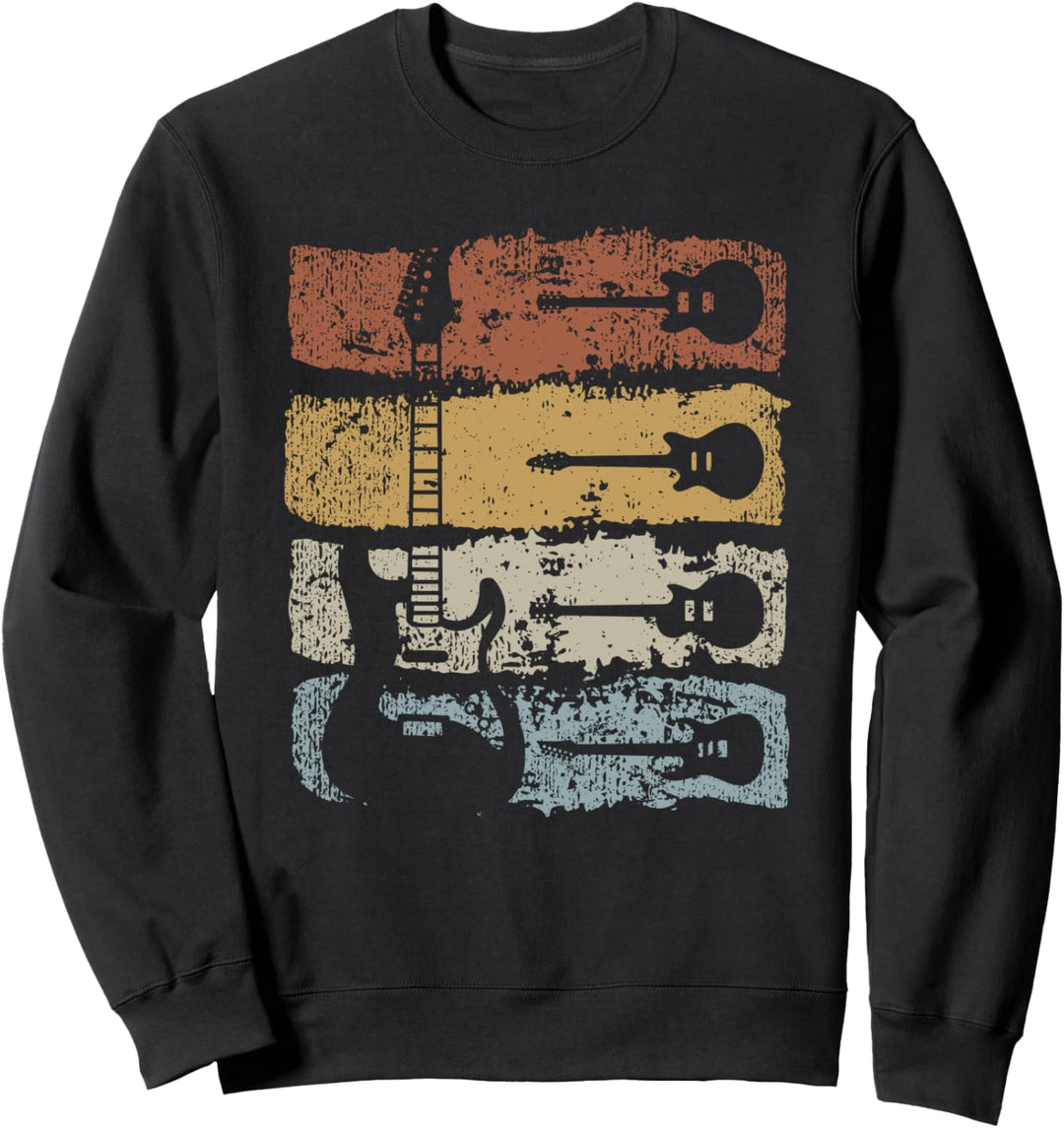 Gitarrist Musiker Rock Musik Retro Gitarre Sweatshirt