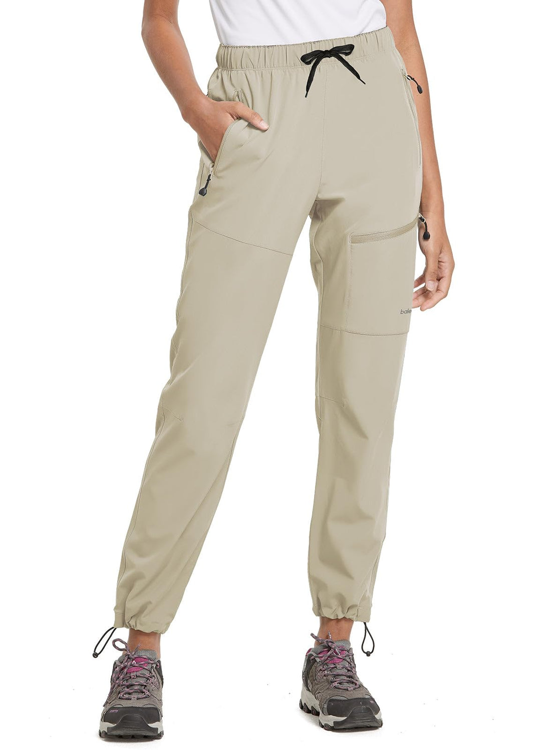 BALEAF Damen Outdoorhose Wanderhose Wasserdicht Schnelltrocknend Leicht Trekkinghose Capris UV Schut