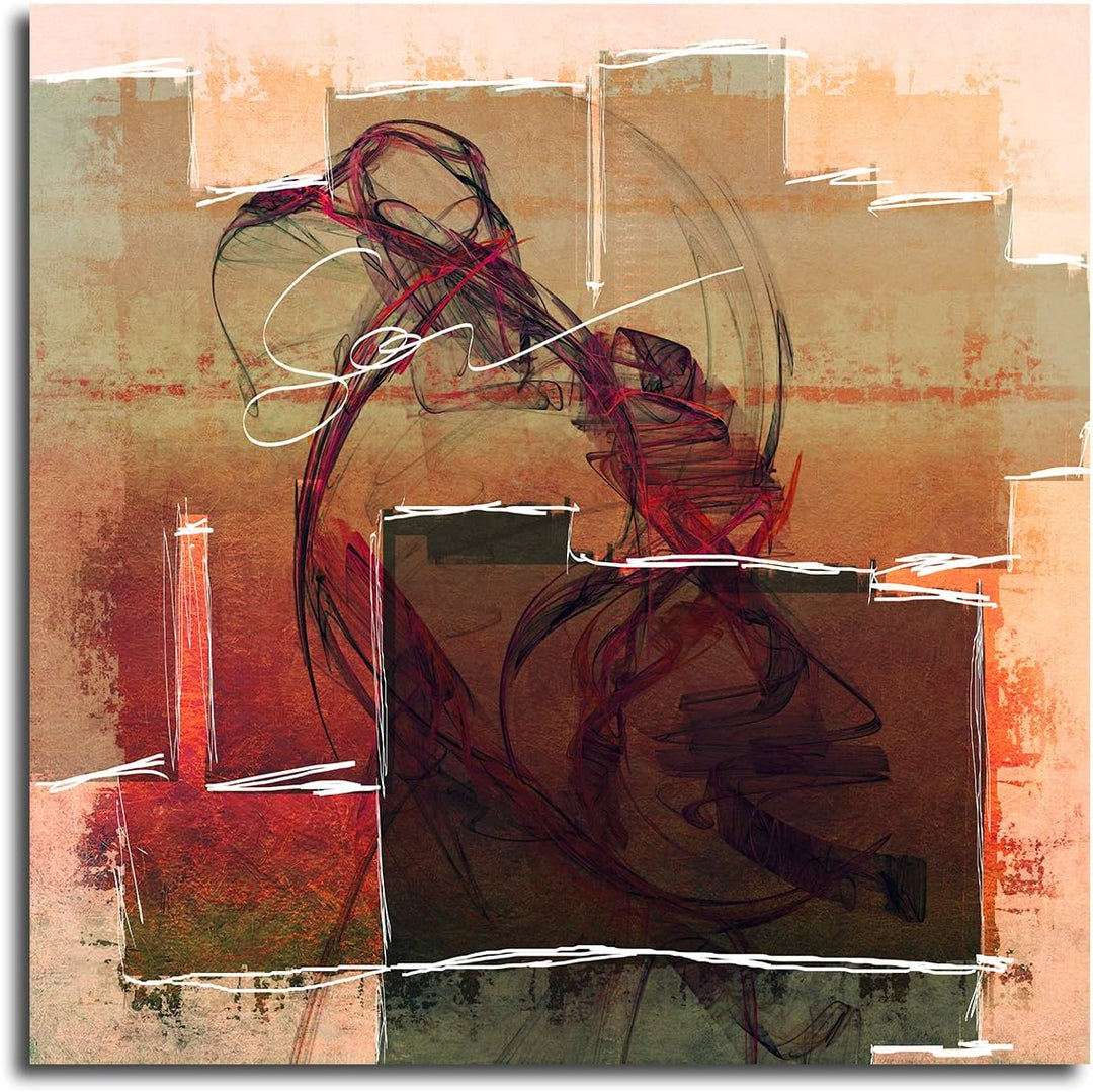 Paul Sinus Art Abstraktes Bild auf Leinwand Geometrie der Sinne Abstrakt105- dekorativer Einteiler W