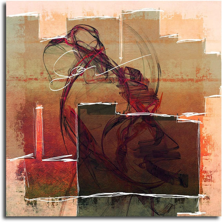 Paul Sinus Art Abstraktes Bild auf Leinwand Geometrie der Sinne Abstrakt105- dekorativer Einteiler W